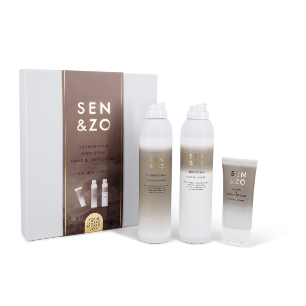 Sen & zo - Cadeaubox 3 Natural Power Body spray, Showerfoam, hand&body créme